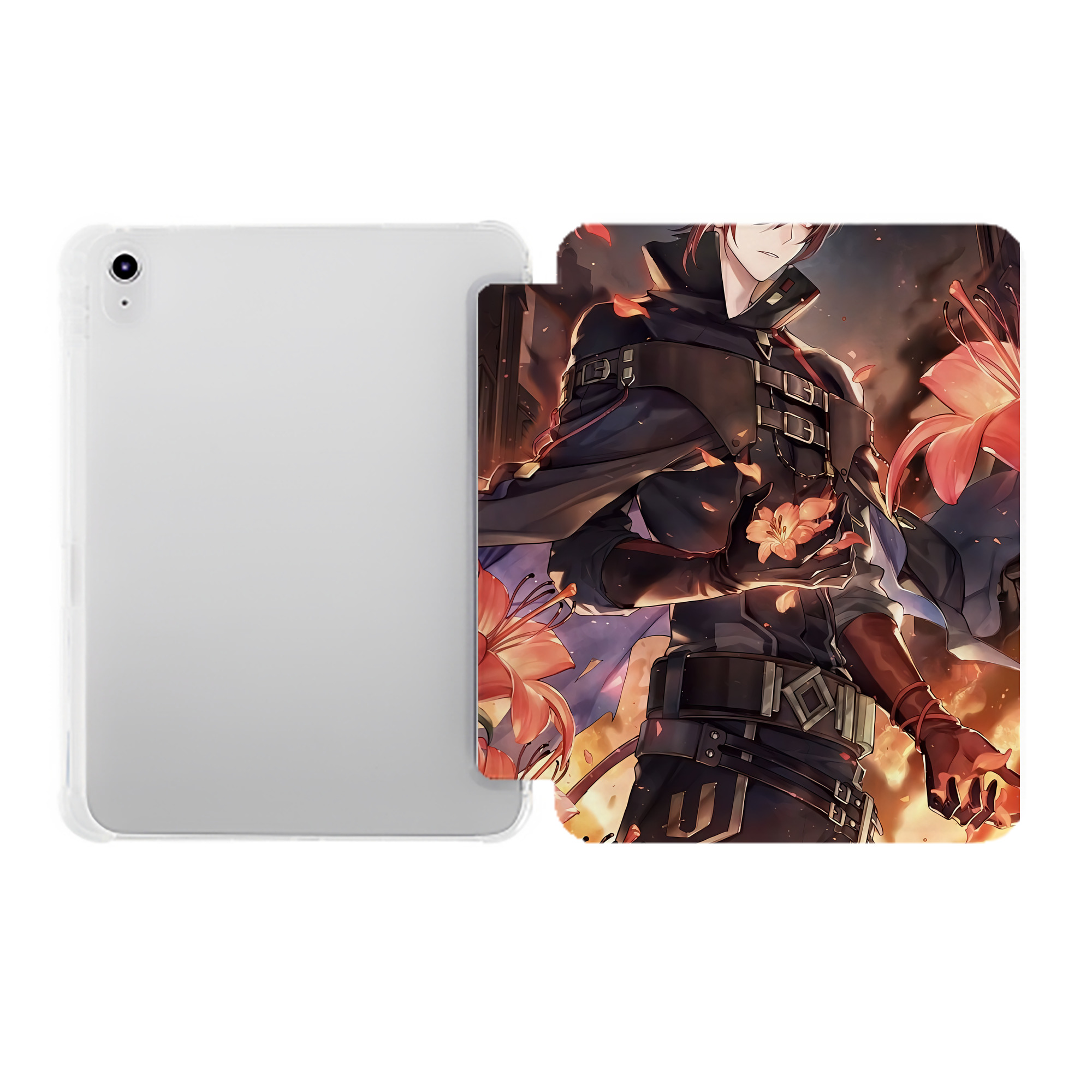 （画像用） 刀剣乱舞 Touken Ranbu IPad ケース ペン収納付き 三つ折りスタンド PUレザー×シリコン 対応機種9.5/10.5/10.9インチ
